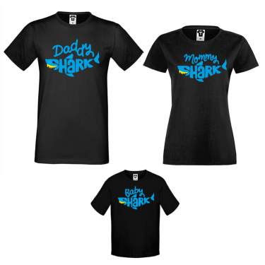 Set pentru familie pe negru Shark Family Set pentru familie pe negru Shark Family
