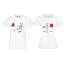 Tricouri pentru cuplu pe alb Couple Love