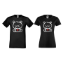 Tricouri pentru cuplu pe negru Bears