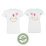 Tricouri pentru cupluri din bumbac organic pe alb Chicks