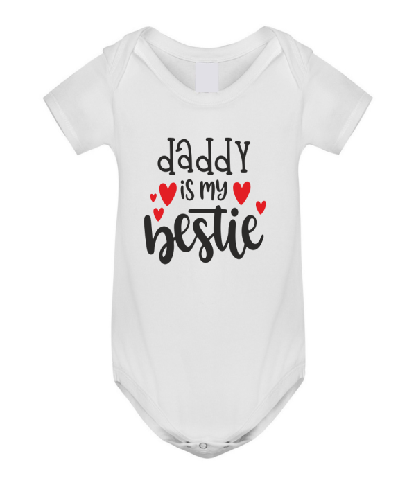 Body bebelusi alb Daddy Is My Bestie Body bebelusi alb Daddy Is My Bestie