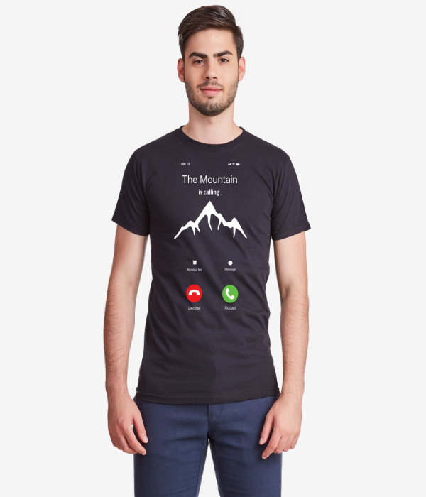 Tricou de barbat Mountain is calling negru Tricou de barbat Mountain is calling negru