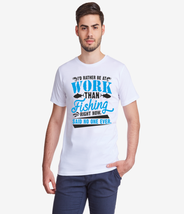 Tricou de barbat I'll rather be at work alb Tricou de barbat I'll rather be at work alb