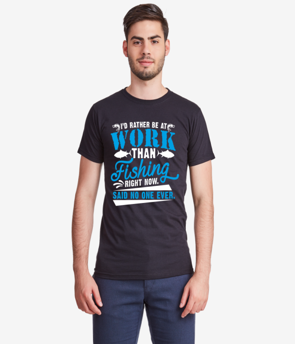 Tricou de barbat I'll rather be at work negru Tricou de barbat I'll rather be at work negru