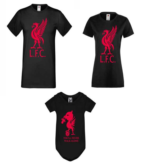 Set tricouri pentru familie pe negru Liverpool