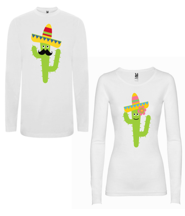 Tricou cu mâneci lungi pentru cupluri Cactus Couple Tricou cu mâneci lungi pentru cupluri Cactus Couple