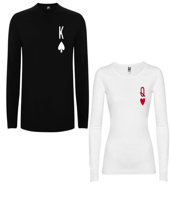 Tricou cu mâneci lungi pentru cupluri Pocket Cards 