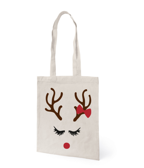 Geanta de Craciun 100% bumbac Deer 