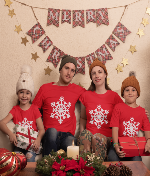 Set pentru familie pe rosu Snowflake Set pentru familie pe rosu Snowflake