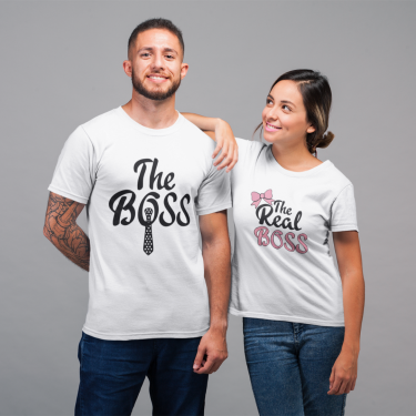 Tricouri pentru cuplu The Boss The Real Boss 2021