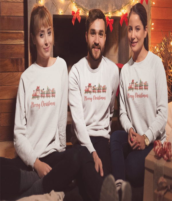 Set bluze familie de Craciun Merry Train Set bluze familie de Craciun Merry Train