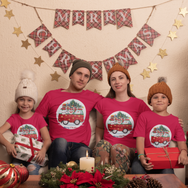 Tricouri de Craciun pe rosu Camp Christmas 