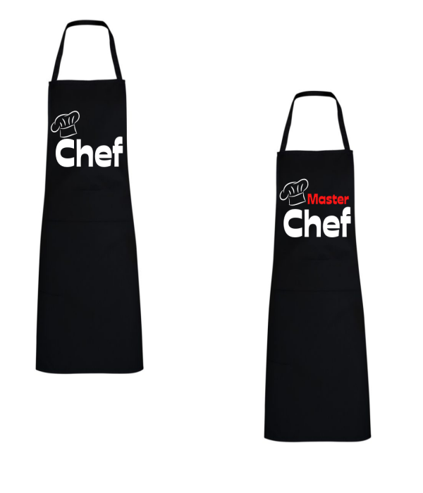 Set șorțuri pentru cuplu Master Chef
