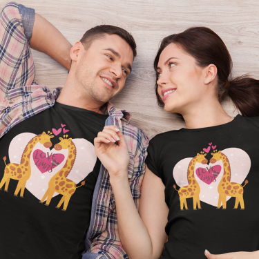 Tricouri pentru cuplu Love without Limits pe negru