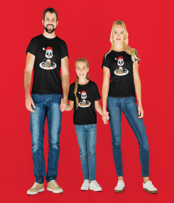 Set tricouri familie de Craciun Christmas Panda