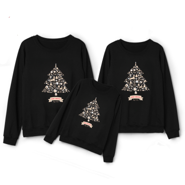 Set bluze familie de Craciun Christmas Tree negru Set bluze familie de Craciun Christmas Tree negru