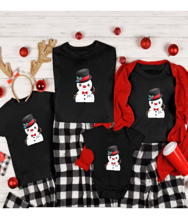 Set tricouri familie de Craciun Snowman