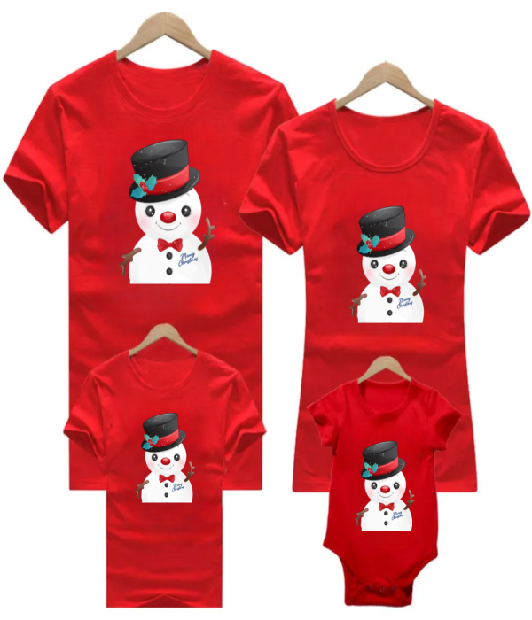 Set tricouri familie de Craciun Snowman