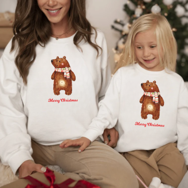 Set bluze familie de Craciun Christmas Bear Set bluze familie de Craciun Christmas Bear