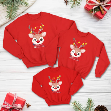 Set bluze familie de Craciun Baby Deer Set bluze familie de Craciun Baby Deer