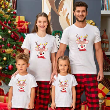 Set tricouri familie de Craciun Baby Deer Set tricouri familie de Craciun Baby Deer