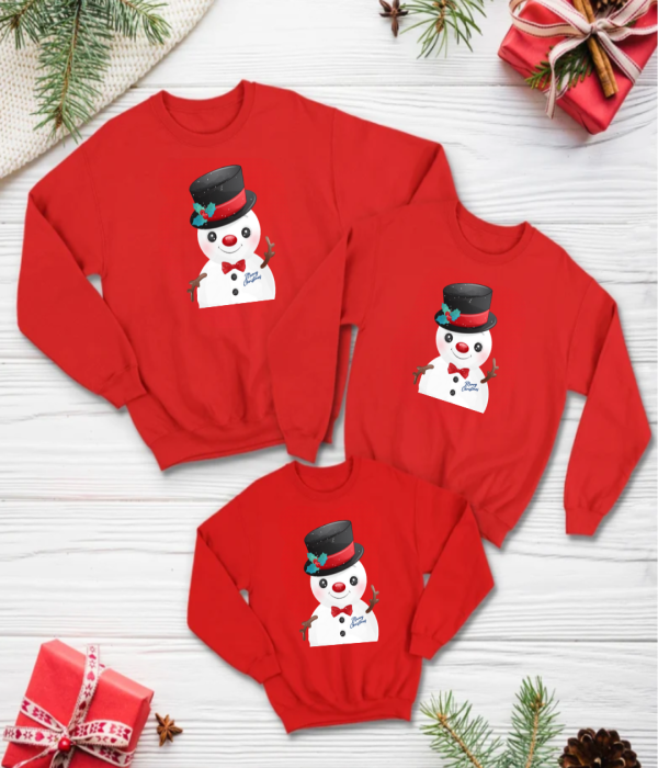 Set bluze familie de Craciun Snowman Set bluze familie de Craciun Snowman