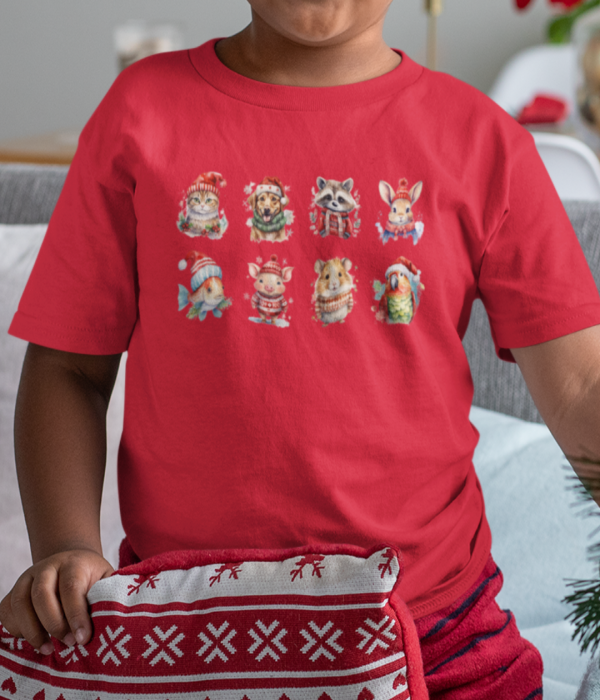 Tricou de Craciun cu mărimi pentru adulti si copii Christmas Animals Tricou de Craciun cu mărimi pentru adulti si copii Christmas Animals