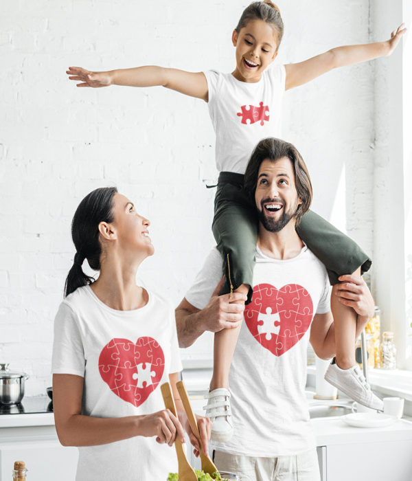Tricouri pentru pаrinti si copii Puzzle Hearts Tricouri pentru pаrinti si copii Puzzle Hearts
