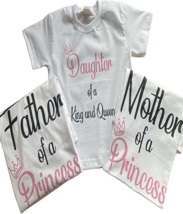 Set pentru familie pe alb Daughter of a King and Queen