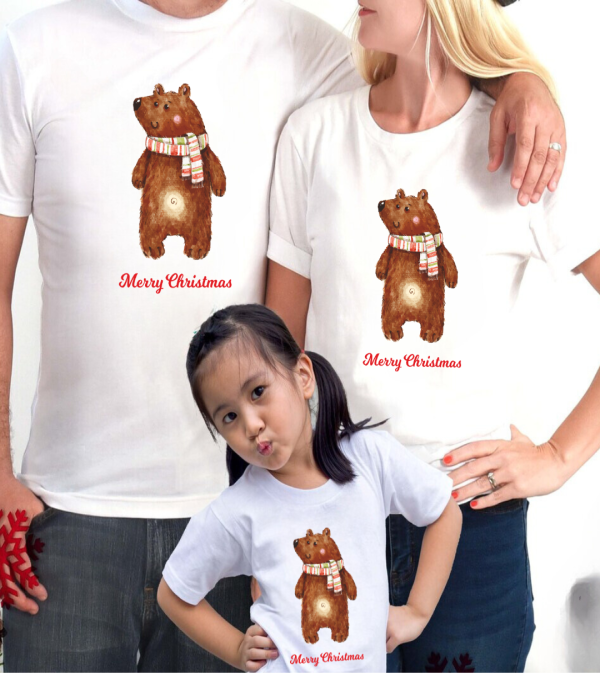 Set tricouri familie de Craciun Christmas Bear