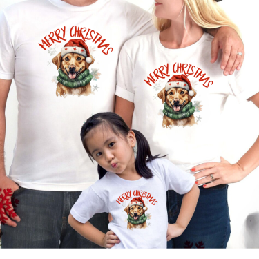 Set tricouri familie de Craciun Christmas Dog
