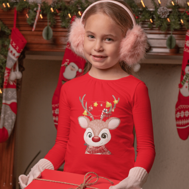 Tricou de Craciun cu mărimi pentru adulti si copii Baby Deer