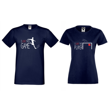 Tricouri pentru cuplu albastru inchis I love this game Football Tricouri pentru cuplu albastru inchis I love this game Football