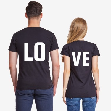 Tricouri pentru cupluri LOVE negru Tricouri pentru cupluri LOVE negru