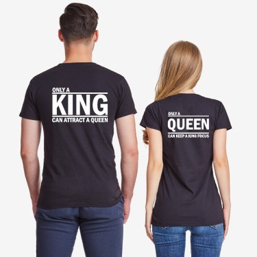 Tricouri pentru cupluri ONLY KING negru