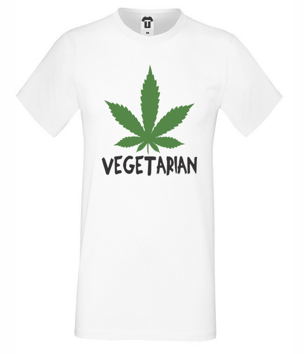 Tricou de barbat alb Vegetarian Tricou de barbat alb Vegetarian