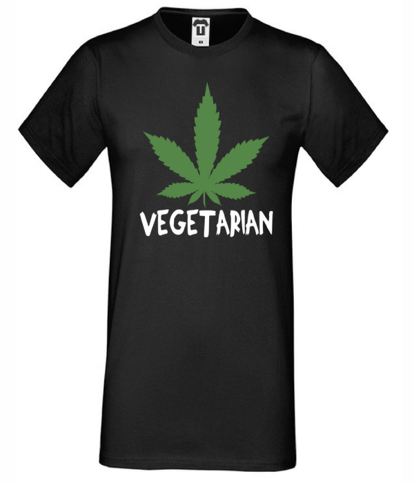 Tricou de barbat negru Vegetarian