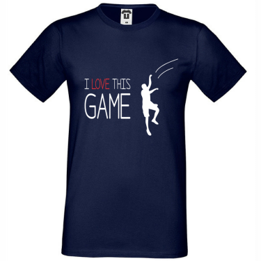 Tricou de barbat labastru inchis I love this game