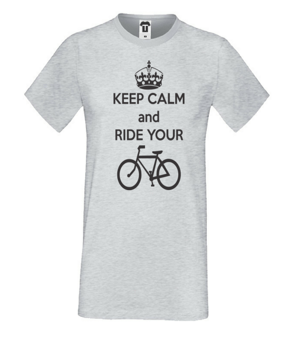 Tricou de barbat gri Keep Calm and ride your bike Tricou de barbat gri Keep Calm and ride your bike