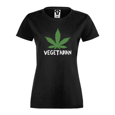 Tricou de dama negru Vegetarian Tricou de dama negru Vegetarian