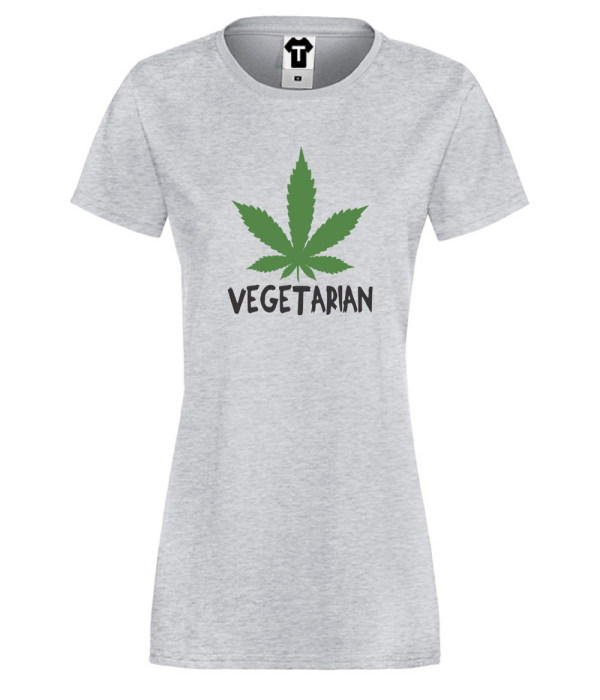 Tricou de dama gri Vegetarian