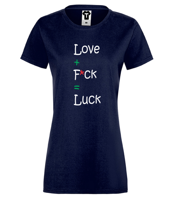 Tricou de dama albastru inchis Like and Luck Tricou de dama albastru inchis Like and Luck