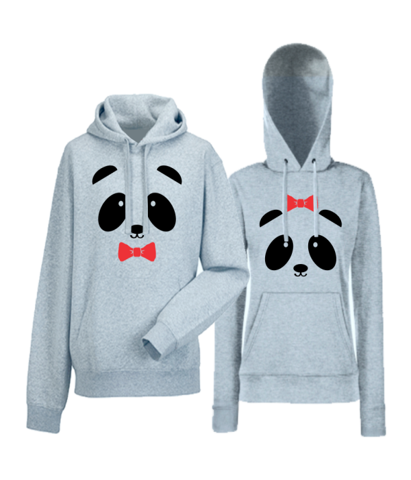 Hanorace pentru cuplu gri Sweet Panda Hanorace pentru cuplu gri Sweet Panda