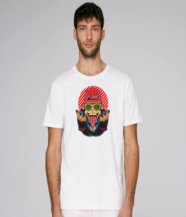 Tricou de barbat alb Funky Monkey Tricou de barbat alb Funky Monkey