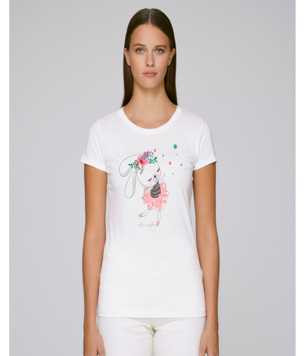 Tricou de dama alb Rabbit Ballet Dancer Tricou de dama alb Rabbit Ballet Dancer
