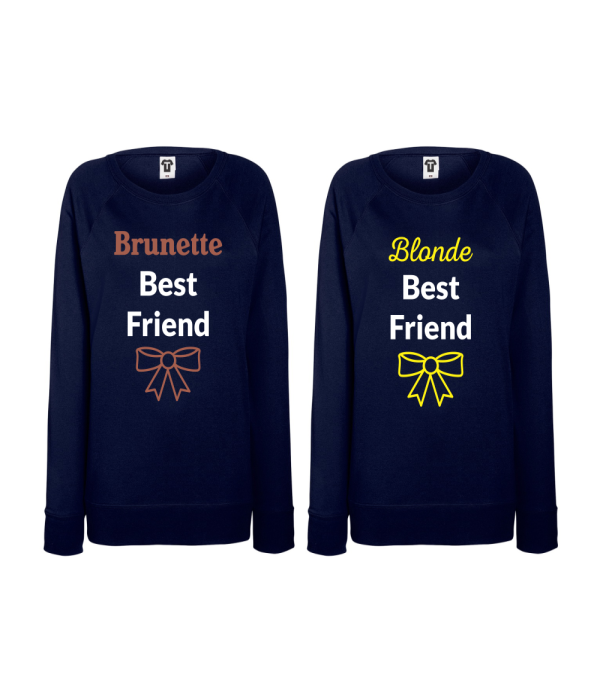 Set bluze de dama Brunette - Blonde Best Friend albastru inchis