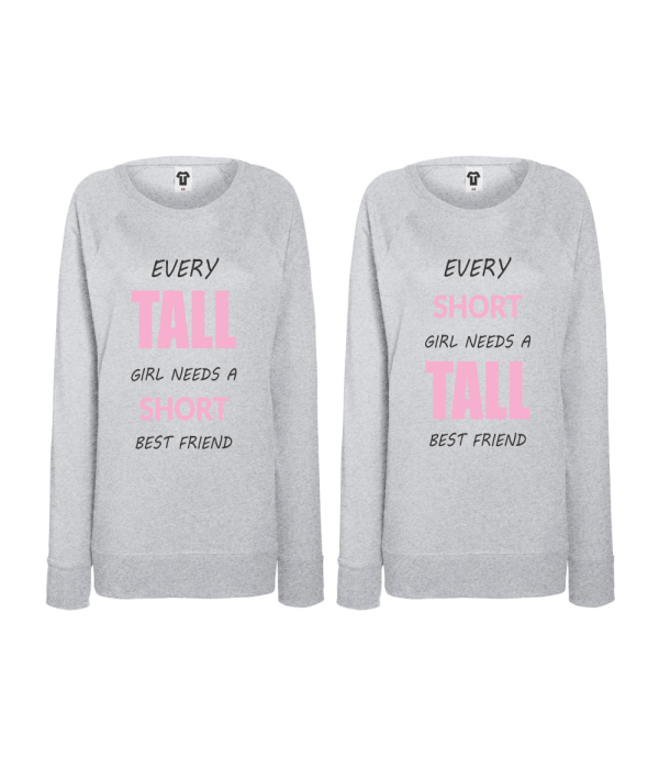 Set bluze de dama Tall and Short Friends gri