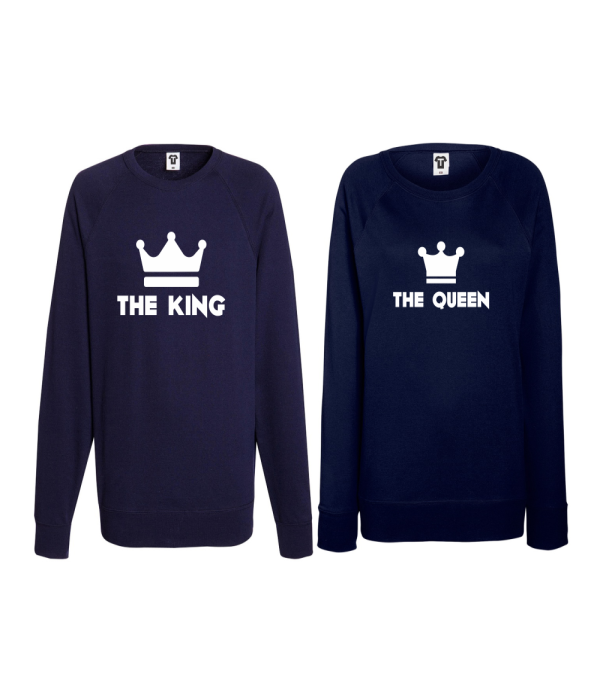 Set bluze pentru cupluri The King - The Queen Set bluze pentru cupluri The King - The Queen
