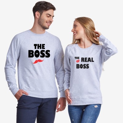 Set bluze pentru cupluri The Real Boss Kiss Set bluze pentru cupluri The Real Boss Kiss
