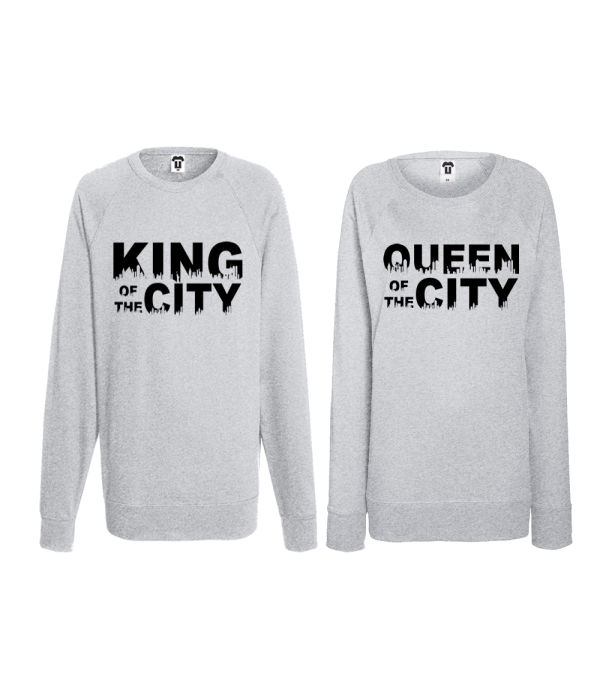 Set bluze pentru cupluri King Queen of the city Set bluze pentru cupluri King Queen of the city